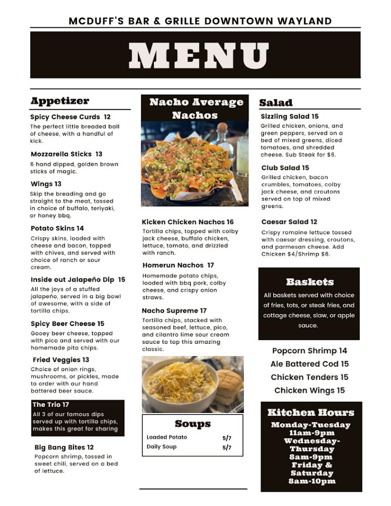 McDuff's Bar and Grille Menu image 3